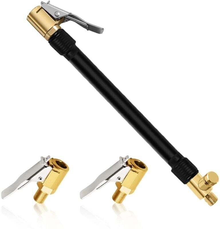 Stück 30 cm Reifenfüllschlauch mit 2 Düsen, Verlängerungsschlauch für Autoreifenfüller, Kompressor, Autopumpe, Fahrrad, ...