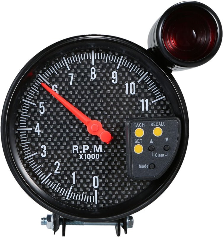 Drehzahlmesser, 5 Zoll Durchmesser, Zifferblatt aus Kohlefaser, 7 Farben optional, mit LED-Zeiger - Zoternen