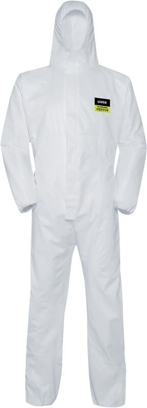 Uvex 5/6 Classic Chemikalien-Schutzanzug - Weißer Einweg-Overall - Partikeldicht: XXL