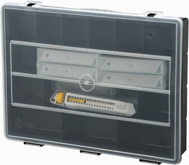 Stanley - Interlock Cuttermesser aus Metall + 200 Abbrechklingen in Sortimentsbox