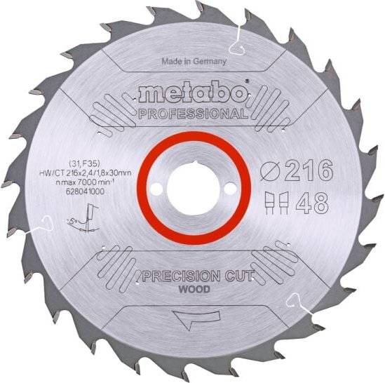 Sägeblatt Metabo precision cut wood professional 216x30, Z48 wz 5Grad neg.
