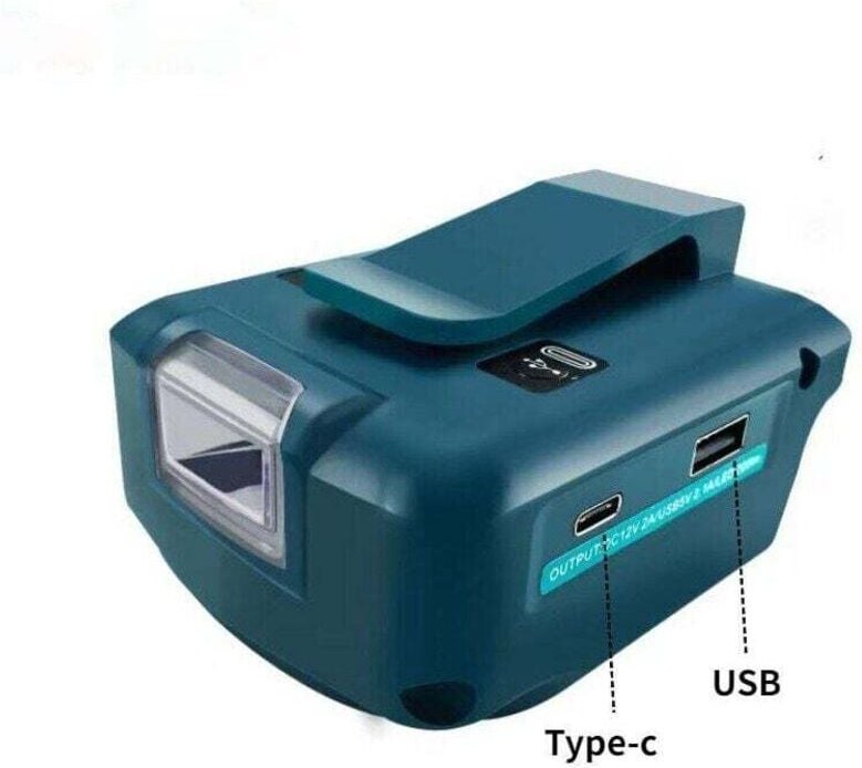 Für Makita-Modelle mit Typ-C-Anschluss, Wechselrichter-Netzteil, praktischer Akku-Wechselrichter mit 3 Helligkeitsstufen...