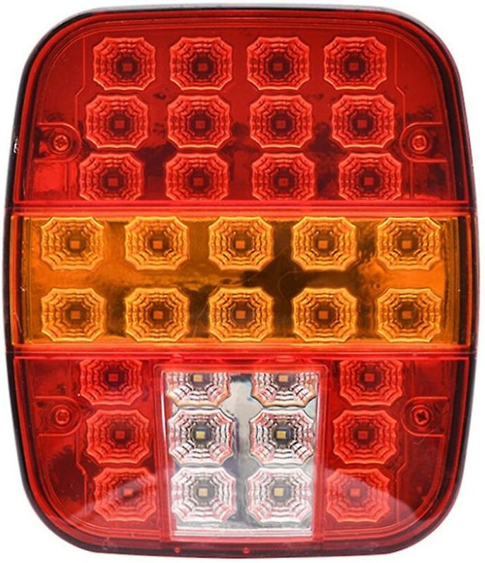 12 v Universal-LED-Anhänger-Rücklichter, Brems-Stopp-Backup-Blinker mit 39 rot-weiß-gelben LEDs f