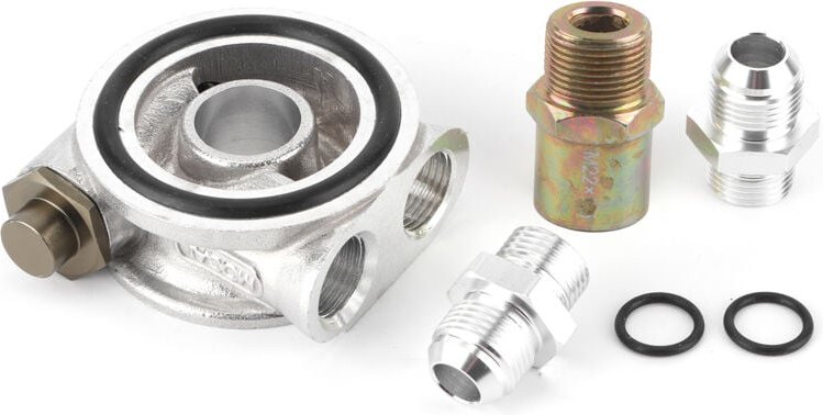 Montagezubehör aus Aluminiumlegierung, Ölfilter-Sandwichplattenadapter für Fahrzeuge mit Gewindefilter.