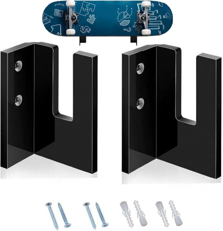 Shining House - 2Pcs Skateboard Wand Montieren Longboard Display Rack Skateboard Lagerung Racks für Ski Wasser Ski Elekt...