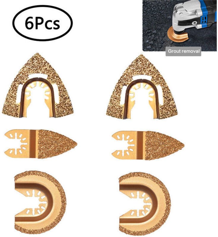 6-teiliges Diamant-Hartmetall-Oszillationssägen-Set für Bosch, Chicago, Craftsman, Dewalt, Dremel, Fein, Genesis und Har...