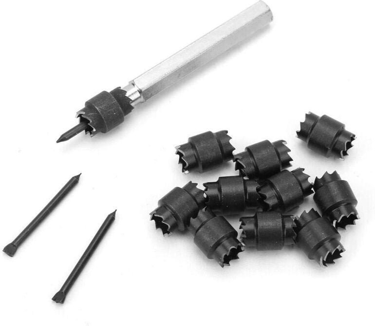 13-teiliges 3/8'' HSS Doppelseitiges Rotationspunkt-Schneidbohrer-Entfernungswerkzeug-Set für Metall