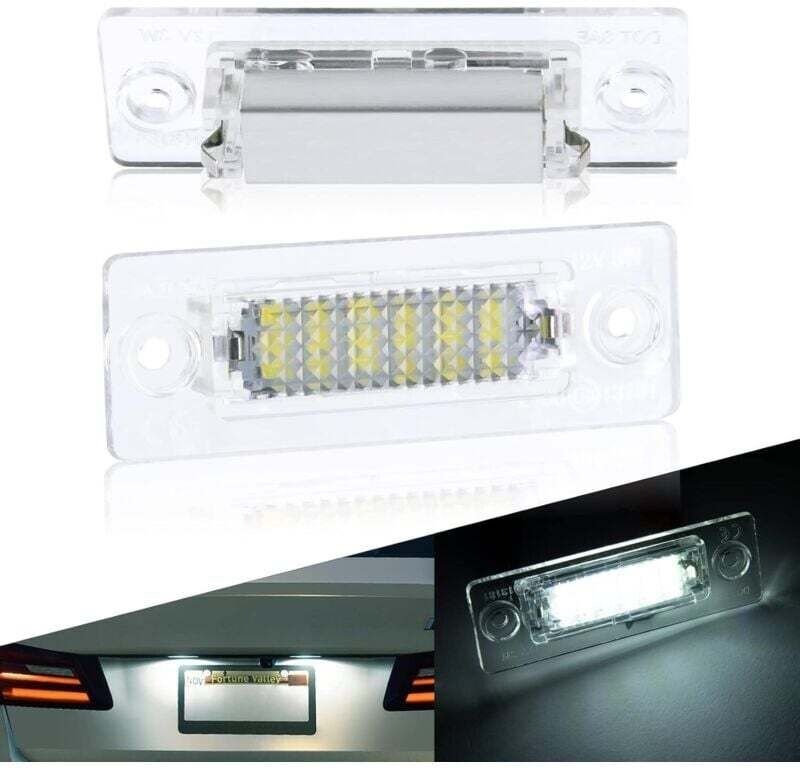 Éclairage de plaque d'immatriculation à LED, 2 ampoules de phares à LED de 18 pouces, lumière blanche xénon ultra-brilla...