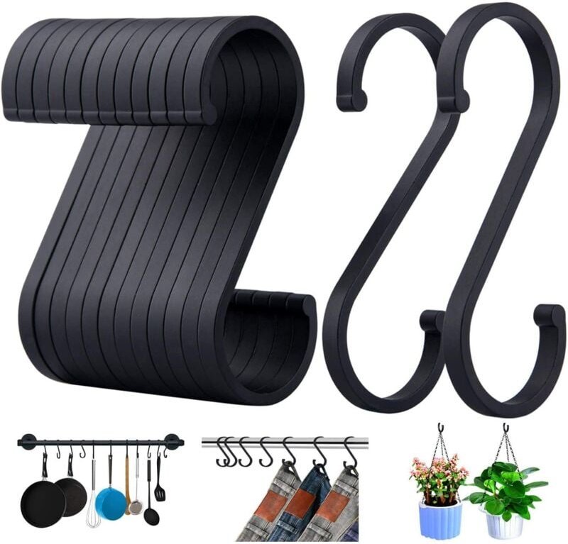 Sollbry - S-Haken aus Aluminium, Mehrzweck-S-Haken für Kaffeetassen, Küchentöpfe und -pfannen, Grillutensilien, Pflanzen...