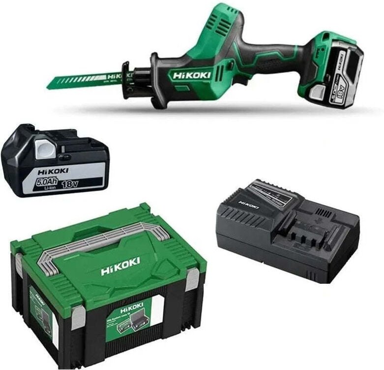 Kompakte Säbelsäge HIKOKI 18V Li-Ion (2x 5Ah) + HIT-SYSTEM CASE Koffer CR18DAWPZ