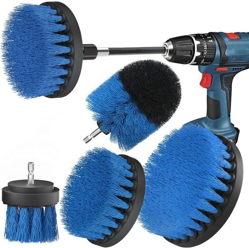 4-teiliges Reinigungsbürsten-Set für Bohrmaschinen, Bürste für Bohrmaschinen, Auto, Fliesen, Teppich, Badewanne, Küche, ...