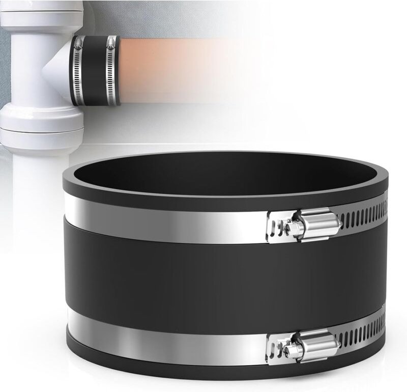 125-mm-Gummischlauch-Schlauchmanschette, flexible Gummiverschraubung mit Edelstahlklemmen für PVC-Rohre, Lüftungsrohre, ...