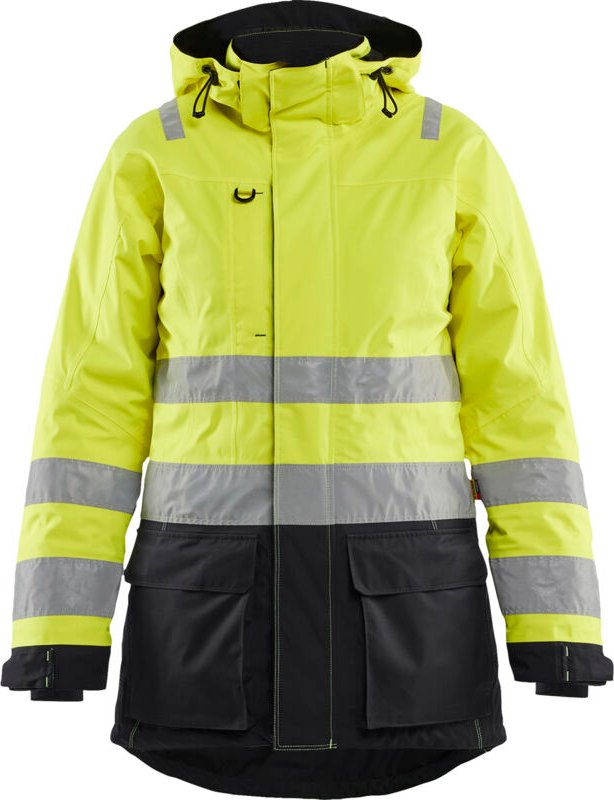 Hochsichtbarer Winterparka für Damen 4472 – Neon Gelb/Schwarz L