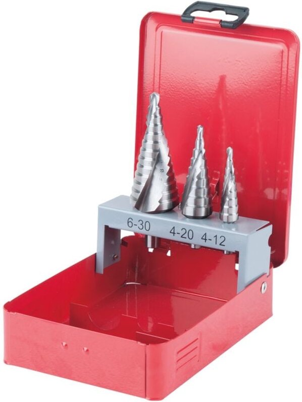 Ks Tools hss Co 5 Stufenbohrer-Satz, Stahlblechkassette 3-tlg.