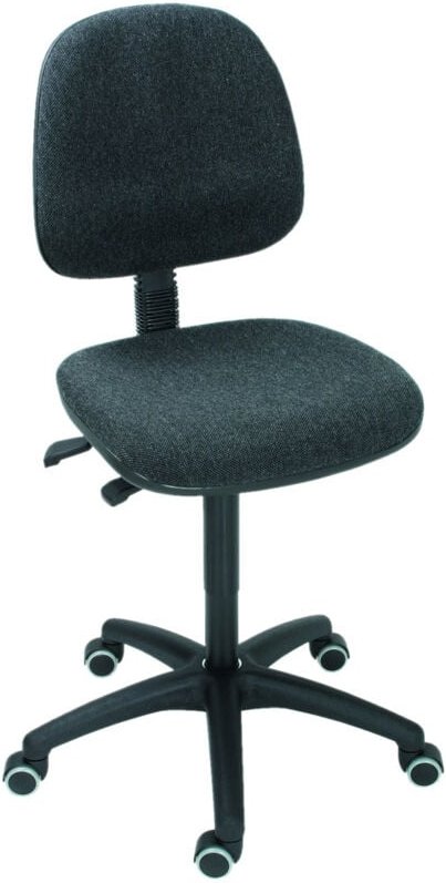 Arbeitsstuhl mit Rollen ohne Armlehnen Sitzhöhe 460-650mm Polster Anthrazit - Stier