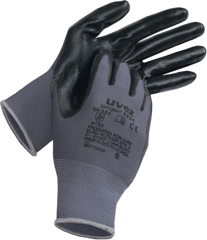 Uvex - 6032190 NBR-Schutzhandschuh unipur 6634 60321 Größe 10