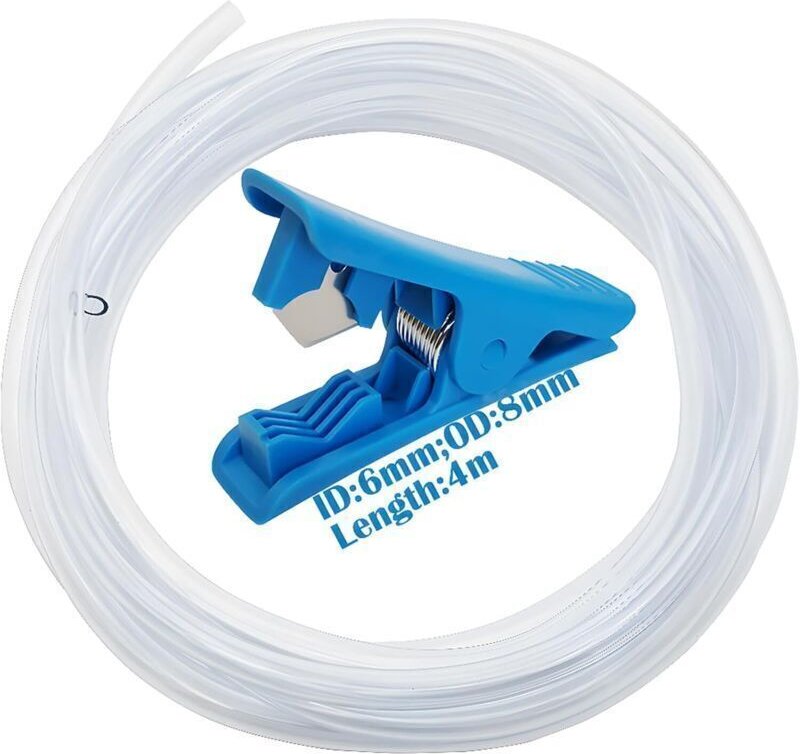 PVC-Rohr, transparentes Rohr 6 mm Innendurchmesser 8 mm Außendurchmesser, flexibler Schlauch, mit 1 Rohrabschneider (4 M...