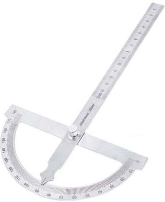 Winkelmesser – 180-Grad-Halbkreis – Winkelmesser für die Holzbearbeitung mit einem Arm aus Edelstahl
