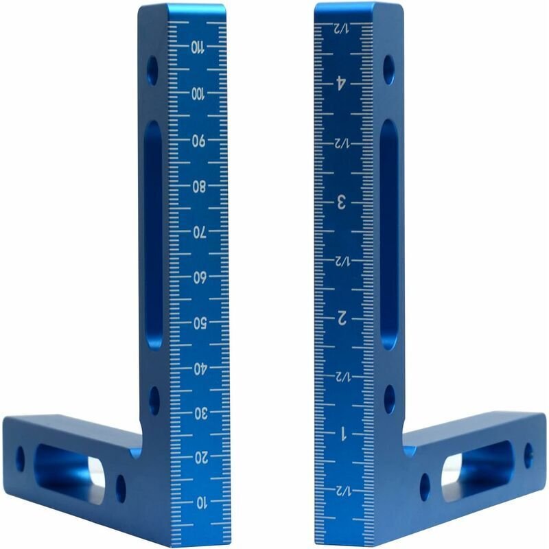 ZVD-2er-Pack 90-Grad-Positionierungsklammern, Aluminiumlegierung, quadratisch, 12 x 12 cm, rechtwinklige Klemmen, 90°-Ec...