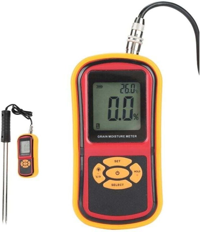 XVX - GM640 Getreidefeuchtigkeitsmessgerät, tragbarer Feuchtigkeits- und Temperaturtester, digitales LCD-Display für Wei...