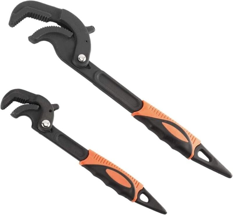 2-teiliges multifunktionales verstellbares Schraubenschlüssel-Set, schneller Drehmomentschlüssel, Wasserrohr- und Mutter...