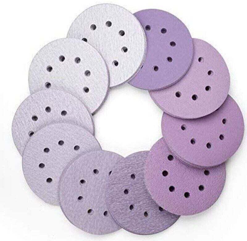 100 Stück 125-mm-Schleifscheiben, Schleifscheiben mit den Körnungen 60, 80, 100, 120, 180, 220, 240, 320, 400 und 800, 8...