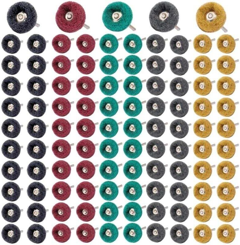 Confezione da 100 dischi abrasivi per lucidatura da 1" per utensili rotanti Proxxon Dremel con gambo da 1/8"