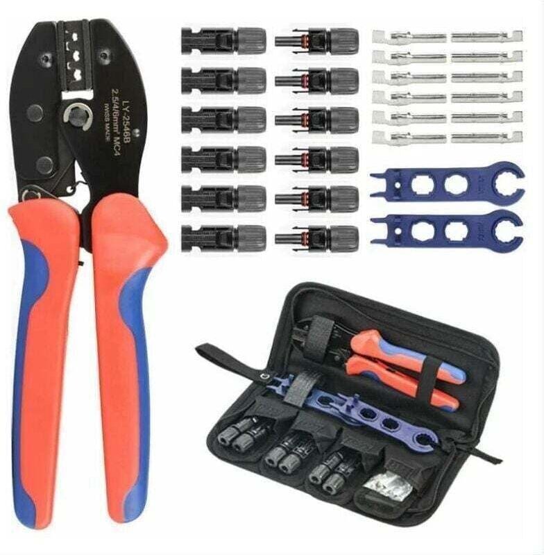 Pinza a crimpare MC4 pinze a crimpare per connettori fotovoltaici utensili manuali 28 pezzi