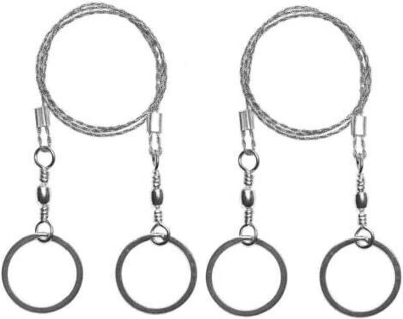 Überlebens-Drahtsäge aus Stahl, 2-teilige Taschen-Drahtsäge, ideal für Überlebensausrüstung, Camping, Jagd, Baumschnitt,...