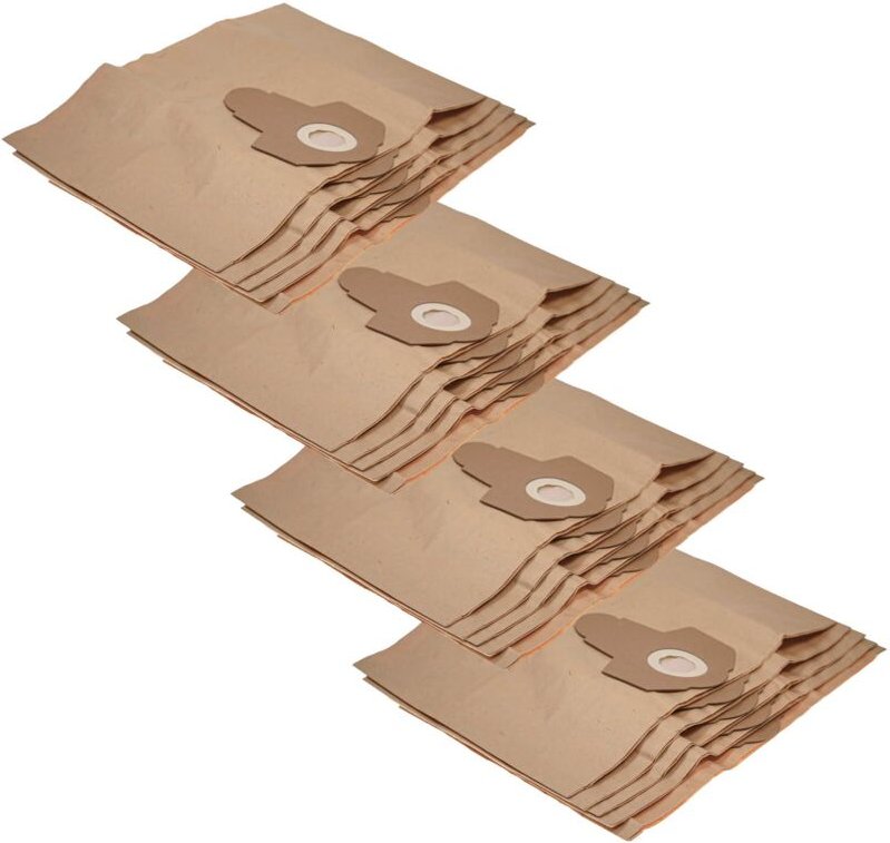 vhbw 20x Staubbeutel kompatibel mit Rotho ROTHO Wash & Clean 20l Staubsauger - 31,5cm x 19cm braun