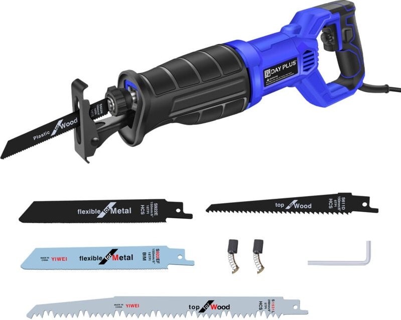 Dayplus - Elektro Säbelsäge Tigersäge elektrischer Fuchsschwanz 2600W mit 5 Sägeblätter