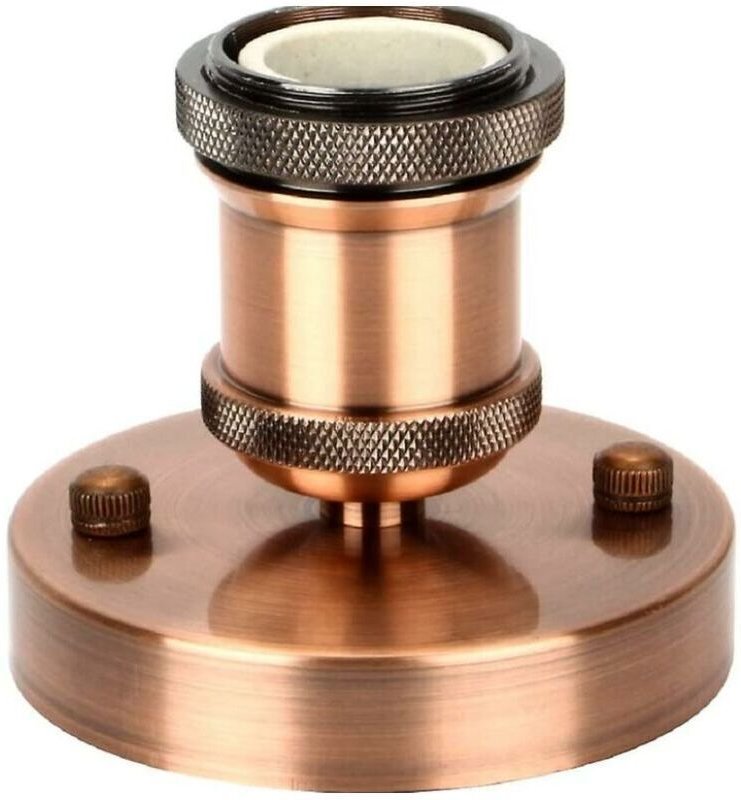 Vintage E27 Lampenfassung, Adapter, Retro-Kronleuchter, kabellos, Keramik-Innenseite, antikrotes Messing