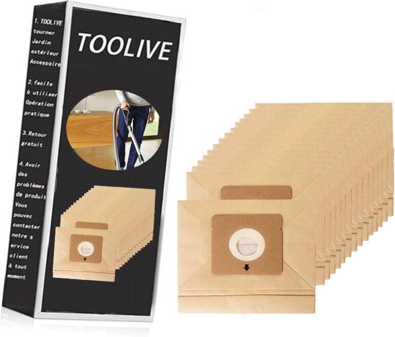 Packung mit 15 Ersatzbeuteln, kompatibel mit Rowenta ZR003901 Moulinex Accessimo City Space und Mini Space Staubsaugern