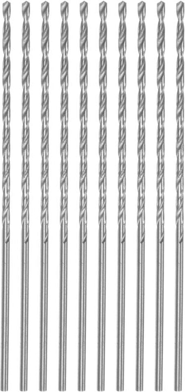 Lntyq - 10 Stück extra lange Bohrer, Spiralbohrer, 2 mm HSS-Bohrer mit geradem Schaft aus Schnellarbeitsstahl, 200 mm Lä...