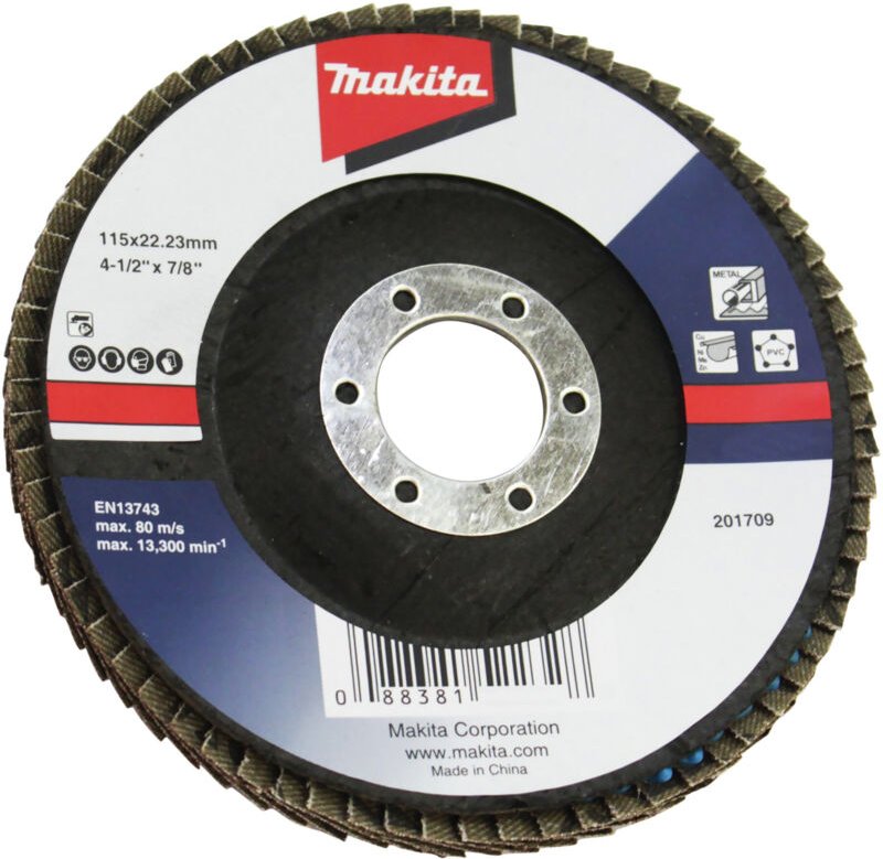 Fächerschleifscheibe 115 mm A80 - D-63454 - Makita