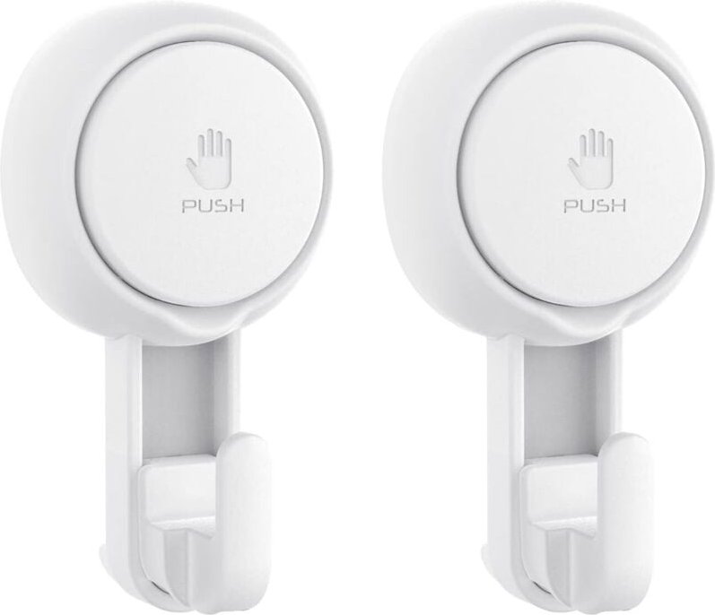 Saugnapfhaken für die Dusche, robuste Saugnapfhaken (2er-Pack), wasserdichte Duschhaken für Luffa, Bademantel, Handtuch,...