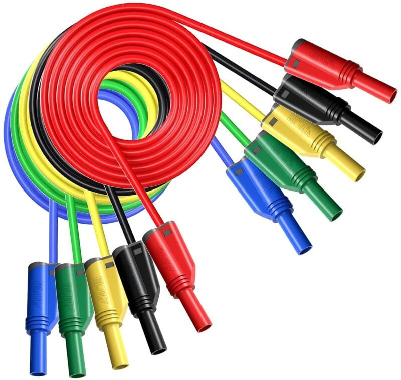 Dolaso - Teile Bananenstecker-Silikon-Messleitungen, 4 mm, vollständig isoliert, sicher verpackt, stapelbarer Bananenste...