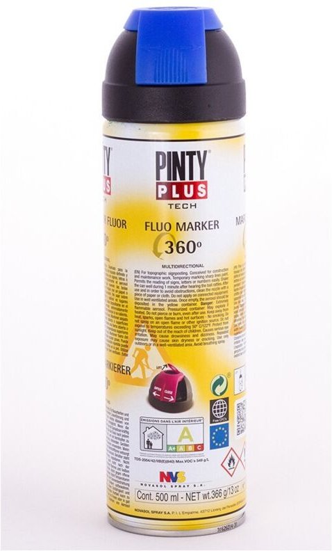 Sprühfarbe PintyPlus Tech Marker 360° Blau 650cc T118