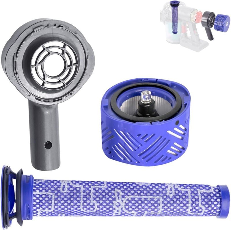 3-teiliges Set: Filter- und Motorabdeckung + Filter + Vorfilter für Dyson V6 DC58 DC59 DC61 DC62 DC74 Staubsauger