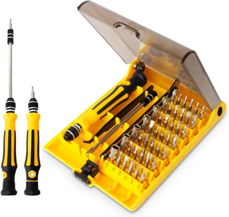 45-in-1-Mini-Schraubendreher-Set, Zahn-Bit-Werkzeug-Set, kleines Präzisions-Schraubendreher-Set mit Pinzette und Verläng...