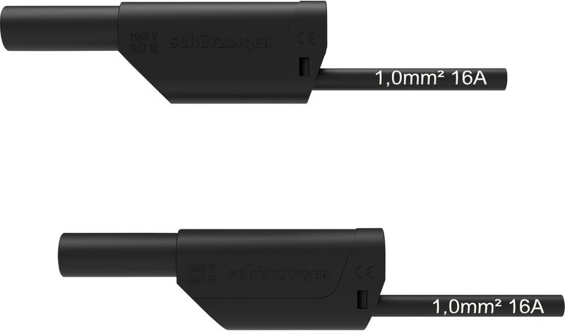 Schützinger - vsfk 8700 / 1 / 100 / sw Sicherheits-Messleitung 4 mm-Stecker 4 mm-Stecker 100.00 cm Sch