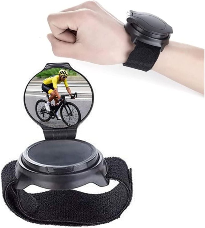 Handgelenk-Rückspiegel für Biker, verstellbare, um 360° drehbare Fahrradspiegel, Handgelenk-Rückspiegel, Sicherheits-Rüc...