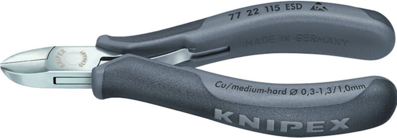 77 22 115 esd esd Seitenschneider ohne Facette 115 mm - Knipex