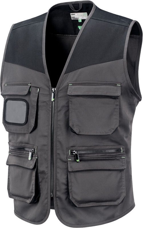 Gilet da lavoro Neri Discovery multitasche stretch - L