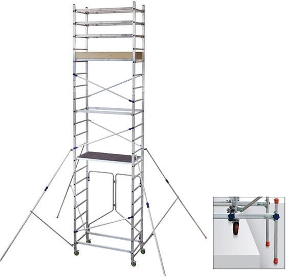 Klappbare Rollgerüst mit Stufenausgleich - max. Arbeitshöhe 6.90m - AL620/P/ALT-LIV