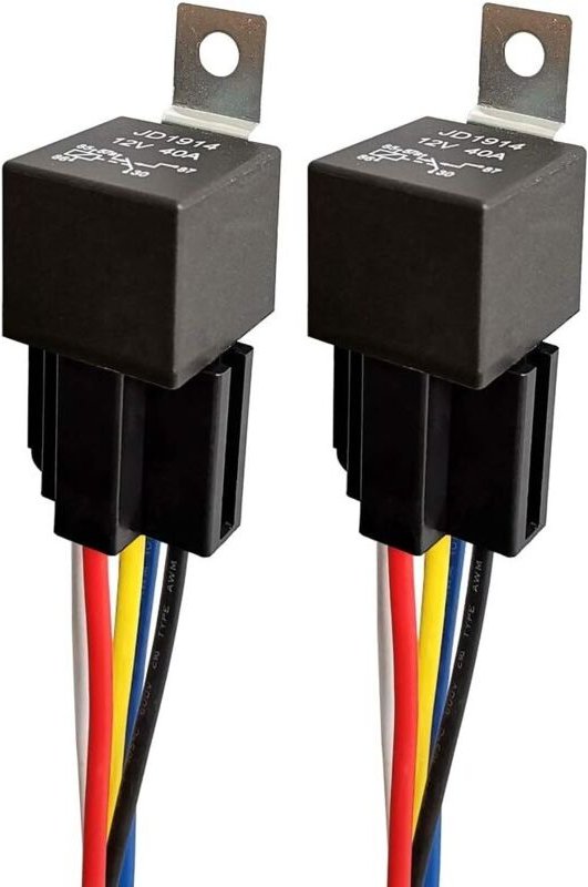 12 V 40 A Autorelais mit farbigem Kabelbaum, 5-poliges SPDT-Relais für Motorrad, LKW, Boot, Hochleistungsschalter und -s...