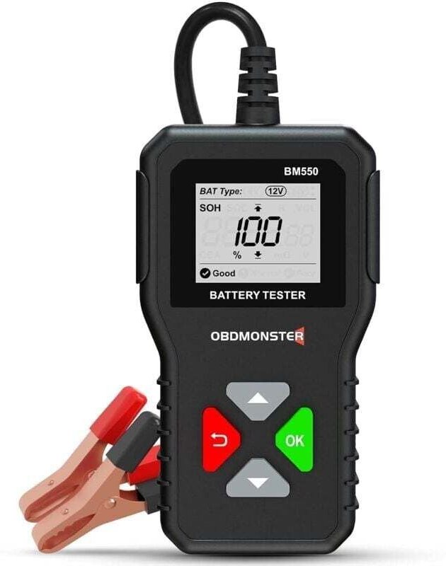 6V 12V 24V Batterietester, 100-2000 CCA 2Ah-220Ah Kfz-Lichtmaschinentester, digitaler Batterieanalysator für Auto/LKW/Mo...