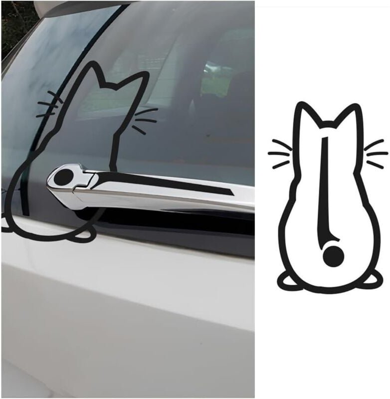 200×320×1)Katzenwischeraufkleber, lustiger Kätzchenwischeraufkleber, niedliche 3D-Aufkleber für die Heckscheibe, Autoauf...
