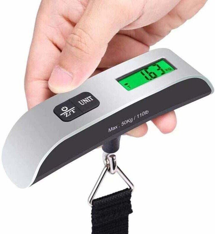 Báscula electrónica para equipaje, báscula para maletas de viaje, báscula digital portátil, pantalla LCD retroiluminada ...