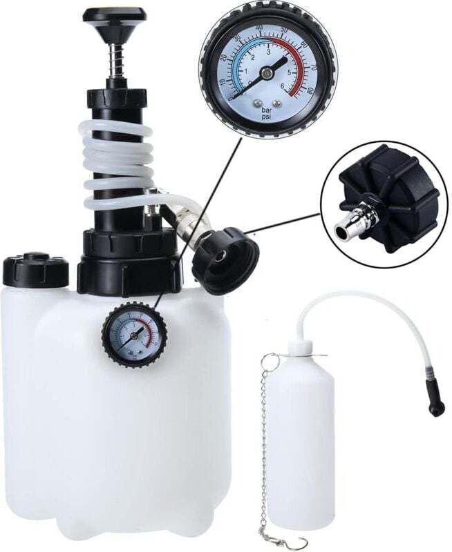 3-Liter-Bremsflüssigkeitsentlüftungsgerät, Bremsenentlüftungsadapter, universelles E20-Bremsenentlüftungsset, Bedienungs...